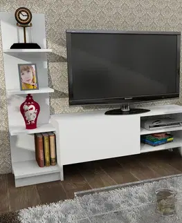 Nábytkové zostavy DALI malá TV stena s regálom, biela matná