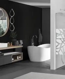 Sprchové dvere MEXEN/S - Kioto L Sprchová zástena WALK-IN 90 x 200, biely vzor, chróm 800-090-103-01-85