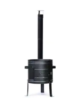 Outdoorové kotlíky Kinekus Kotlina oceľová nízka priemer 31 cm pre 6-10 l kotlík čierna 0,8mm