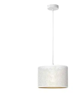 Svietidlá  Luster na lanku LOFT SHADE 1xE27/60W/230V pr. 25 cm biela/zlatá 5265