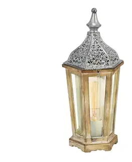 Lampy Eglo 54618 - LED Stolná lampa 1xE27/4W/230V strieborná/hnedá 54618