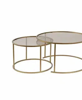 Konferenčné stolíky Súprava konferenčných stolíkov Aurum Gold and Bronze 80 cm, 2 ks
