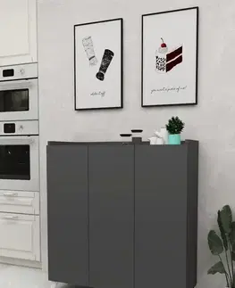 Komody a skrinky SOFT 3-dverová komoda, antracit