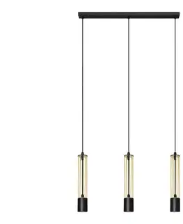 Svietidlá  LED Luster na lanku BARS 3xGU10/4,8W/230V zlatá/čierna W-L 1115/3 BK+GO+BK