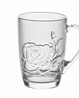 Hrnčeky a šálky Kinekus Hrnček RUŽA sklo 415 ml, KLC