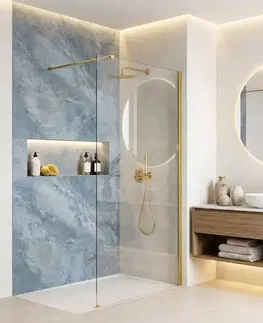 Sprchové dvere REA/S - Sprchová zástena Flexi Transparent / Gold 80 KPL-K99567