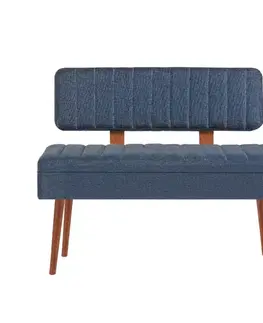 Stoličky Bank Vina 1048 - 1 - Walnut, Dark Blue