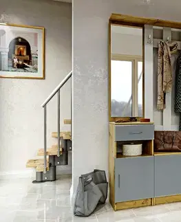 Predsieňové zostavy MÁŠA SET 1 predsieňová zostava, činčila/dub Artisan