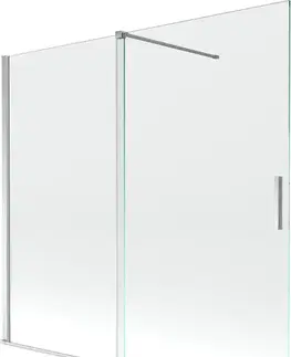 Sprchové dvere MEXEN/S - Velar Dvojkrídlová posuvná vaňová zástena 170 x 150, transparent, chróm 896-170-000-01-01