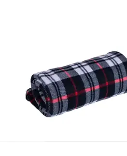 Deky Deka Fleece karo čierna 150x200cm TiaHome