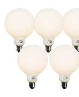 LED osvetlenie Sada 5 stmievateľných LED žiaroviek E27 Opal G125 5W 450 lm 3000K