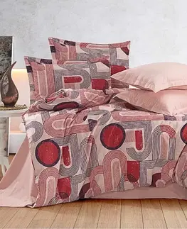 Obliečky Obliečky bavlnené Nathalia červená 200x140cm+90x70cm TiaHome