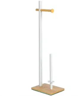Kúpeľňové doplnky Stojan Wc Biela/Bambus Bpl0035b