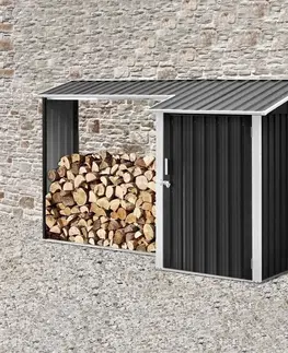 Úložné boxy Avenberg Prístrešok na drevo s prístavbou Devon,antracit
