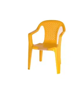 Detské stoly a stoličky Kinekus Stolička plastová BABY, žltá, 52x38x38cm