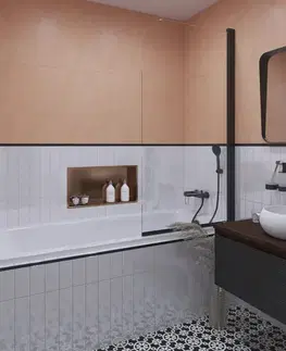 Sprchové dvere Vaňová zástena SAT 150x80 cm čierna SATVZUNIKCT80 SATVZUNIKCT80