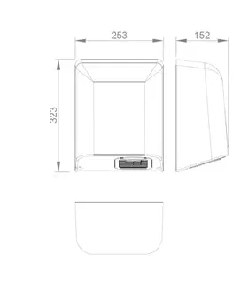 Doplnky do kúpeľne SAPHO - BIGFLOW bezdotykový elektrický sušič rúk 220-240V, 2050W, 253x323x152, nerez lesk 01451.B