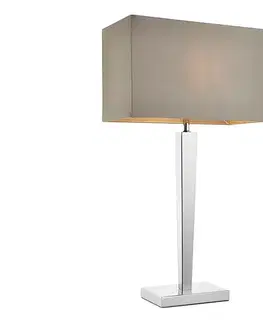Lampy Endon 56707 - Stolná lampa MORETO 1xE27/60W/230V lesklý chróm/šedá 56707