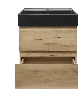 Kúpeľňový nábytok Kúpeľňová skrinka 2 zásuvková s umývadlom SAT B-Way 59x50x45 cm dub mat BWAY260OAKU2BB BWAY260OAKU2BB