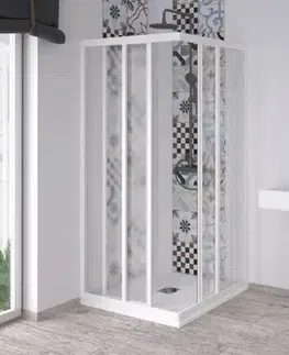 Sprchovacie kúty FORTE - Štvorcový sprchovací kút ACRIL - ANGOLO NEW - FARBA rámu - Biela, Rozmer A - 80, Rozmer B - 80 OLNAC2FS160031