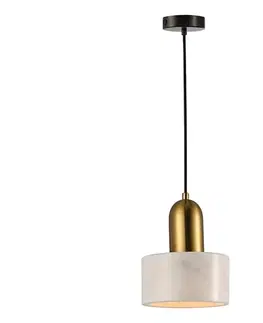 Svietidlá Viokef Lighting Luster na lanku MARBLE 1xE27/60W/230V zlatý/biely/mramorový dekor 4266100