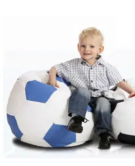 Sedacie vaky a kocky Sedací vak malá bielo modrá futbalová lopta TiaHome