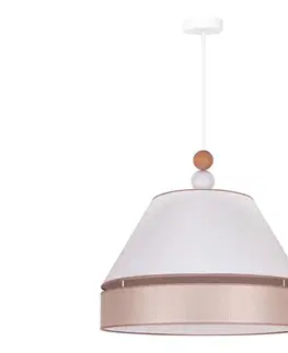 Svietidlá  - Luster na lanku AVIGNON 1xE27/15W/230V pr. 60 cm biela/béžová 602006