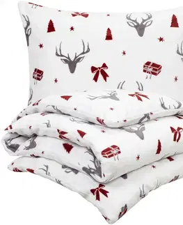 Obliečky 4Home Obliečky mikroflanel Stag & Bows, 140 x 220 cm, 70 x 90 cm