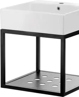 Kúpeľňový nábytok DEANTE - Temisto nero Nástenná kúpeľňová konzola, s umývadlom - 50x50 cm CDTW6U5S