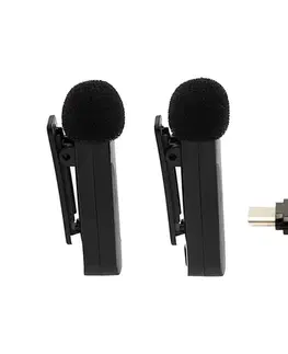 Predlžovacie káble PATONA - SADA 2x Bezdrôtový mikrofón s klipom pre Smartphone USB-C 5V PT9874