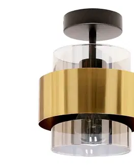 Svietidlá  Prisadený luster SPIEGA 1xE27/60W/230V zlatá/čierna 31-09487