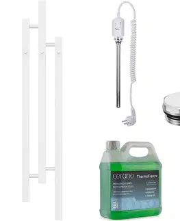 Doplnky do kúpeľne CERANO - Koupelnový elektrický radiátorový set Fabiano - 300W - bílá lesklá - 1200x220 mm CER-358312