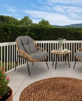 Záhradné sedacie súpravy Záhradná balkónová súprava 3 ks Dekorhome