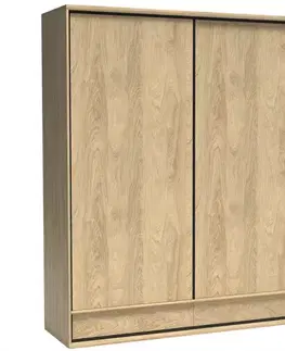 Šatníkové skrine Skriňa Mediolan M19 Natural Hikora
