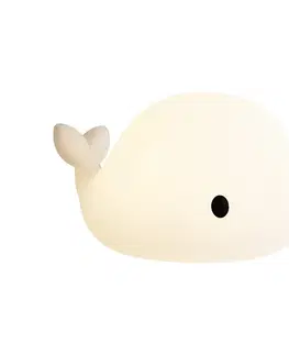 Lampy Stolná lampa biela 30 cm vrátane LED stmievateľná IP54 nabíjateľná - Baby Whale