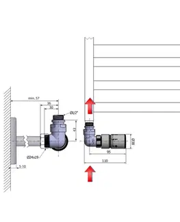 Radiátory do kúpeľne SAPHO - CORNER pripojovacia sada ventilov termostatická, ľavá, nerez mat CP1511LS