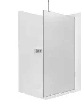 Sprchovacie kúty CERANO - Sprchová zástěna Walk-in Onyx Top Round L/P - 8 mm - kulatá vzpěra - chrom, mléčné sklo - 30x200  CER-8050BD71978