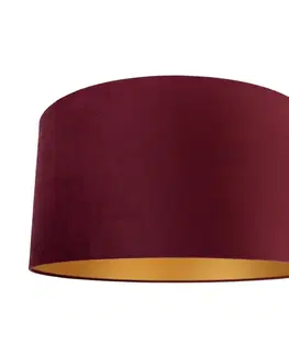 Tienidlo na lampu Zamatové tienidlo červené 50/50/25 so zlatým interiérom