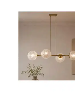 Svietidlá BRILAGI - Závesný luster STELLA na lanku 4xE27/60W/230V béžová/zlatá 85-024B