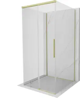 Sprchovacie kúty MEXEN/S - Rox-3S sprchovací kút 3 stenný, posuvný 120 x 120, transparent, zlato kartáčovaná 8C2-120-120-55-00-3S