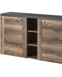 Komody do spálne Komoda Larona 2D satin nussbaum 26