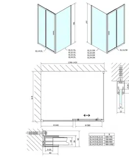 Sprchové dvere POLYSAN - EASY obdĺžniková sprchová zástena 1400x800 L/P varianta EL1415EL3215