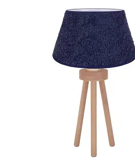 Lampy  - Stolná lampa BOUCLE 1xE27/15W/230V pr. 28 cm modrá/drevo 601467
