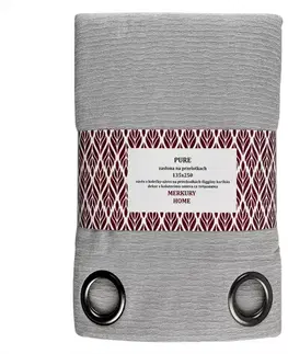 Závesy do spálne Záves Pure na priechodkách 135x250 svetlo šedá Merkury Home