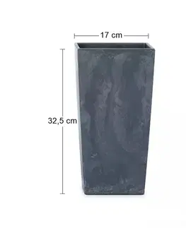 Kvetináče a truhlíky NABBI DURS170E plastový kvetináč 17 cm antracit