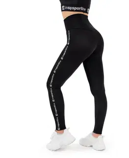 Dámske klasické nohavice Dámske legíny inSPORTline Highwaist predĺžená - čierna - XS