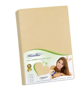 Plachty Bellatex Jersey prestieradlo Kamilka béžová, 100 x 200 cm