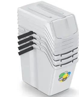 Odpadkové koše NABBI ISWB25S4 odpadkový kôš na triedený odpad (4 ks) 25 l popolavá