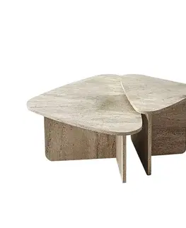 Sady stolíkov Súprava konferenčných stolíkov Ballare Set - Travertine