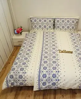 Obliečky Obliečky bavlnené Etnico modré TiaHome - 1x Vankúš 90x70cm, 1x Paplón 140x200cm